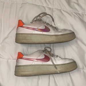 Pink and orange Air Force 1s